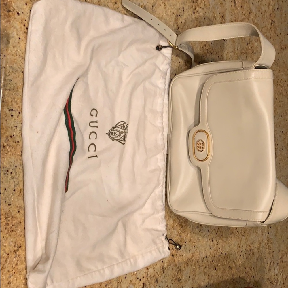 Vintage Gucci crossbody purse with duster